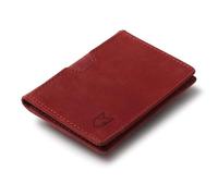 FOXHACKLE Portafoglio per carte di credito in pelle per uomini e donne, portafoglio sottile con blocco RFID, tasca frontale sottile minimalista porta carte, piccola custodia per carte, Rosso