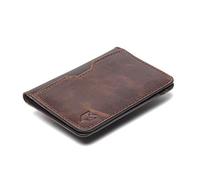 FOXHACKLE Portafoglio per carte di credito in pelle per uomini e donne, portafoglio sottile con blocco RFID, tasca frontale sottile minimalista porta carte, piccola custodia per carte, Oliva