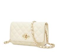 FOXLOVER Borse a tracolla in vera pelle piccole borse a tracolla per donna borsa a tracolla a catena trapuntata Lady Casual Lattice borsa, Bianco 2