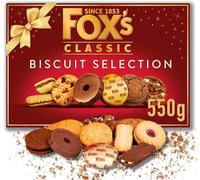 Fox's Classic Biscuit Selection Box 550 g, scatola di selezione di biscotti di lusso, perfetta per regali di Natale, biscotti, biscotti al cioccolato, cioccolato al latte, biscotti di Natale per
