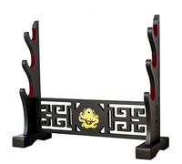 FOXSMZZ Porta spada in velluto giapponese imbottito Katana Stand Samurai Display Rack Support All Tanto Spade (Drache-3)