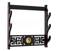 FOXSMZZ Porta spada Katana staffa da parete Samurai Spada Telaio Display Frame Red Velluto China Tai Chi Style (3 strati)