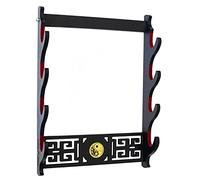 FOXSMZZ Porta spada Katana staffa da parete Samurai Spada Telaio Display Frame Red Velluto China Tai Chi Style (4 strati)