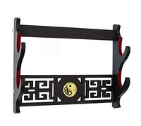 FOXSMZZ Porta spada Katana staffa da parete Samurai Spada Telaio Display Frame Red Velluto China Tai Chi Style (2 strati)