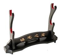 FOXSMZZ Supporto da Parete per Spada Samurai - Stand Display per Katana, Wakizashi, Tanto - Appendiabiti Imbottito in Velluto (2 Animali)