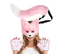 Foxx Cosplay Accessories Animal Face Mas'k Tail Paw Gloves Party Outfit