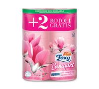 Foxy Bouquet | Carta igienica 54 Tripli Rotoli | Carta rosa al profumo di rosa | Certificazione PEFC | 100% Energia elettrica rinnovabile | Confezione riciclabile prodotta con plastica riciclata