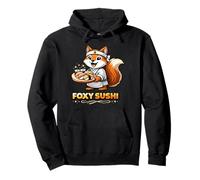 Foxy Sushi Divertente Chef Fox Illustrazione Felpa con Cappuccio