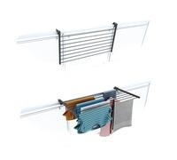 foxydry Stendino da Balcone Ribaltabile, Stendibiancheria da Ringhiera Esterno Resistente in Acciaio inox e alluminio Duo, per terrazzi, balconi e ringhiere - Lunghezza 102 cm (Antracite, 102 cm)