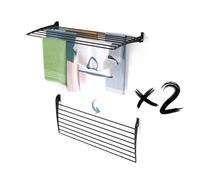 foxydry Fold stendibiancheria da parete richiudibile salvaspazio, 116 cm X2