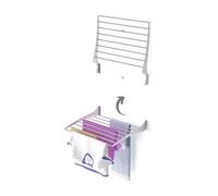 foxydry Fold, stendibiancheria da parete, richiudibile salvaspazio, 60 cm | in alluminio e acciaio inox, chiusura verso l'alto, antiruggine, per terrazze e balconi, sostiene 10 kg, grigio