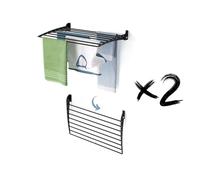 foxydry Fold stendibiancheria da parete richiudibile salvaspazio, 82 cm X2 | in alluminio e acciaio inox, chiusura verso il basso, antiruggine, per terrazze e balconi, sostiene 10 kg, nero