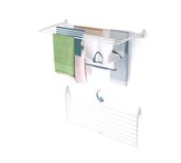 foxydry Fold, Stendibiancheria da parete, Stendino Verticale, Pieghevole da Interno e Esterno in Alluminio e Acciaio 118x50x50 cm (Bianco Down, 1x Fold 120)