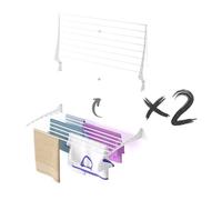 foxydry Fold, Stendino da parete, stendibiancheria da muro richiudibile da balcone da interno o esterno in Alluminio e Acciaio (2x 100 cm)