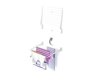 foxydry Fold, Stendino da parete, stendibiancheria da muro richiudibile da balcone da interno o esterno in Alluminio e Acciaio (1x 60 cm)