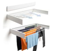 foxydry Hide, Stendino da muro, stendibiancheria da parete e da balcone, da esterno e interno a scomparsa, richiudibile (Bianco (Limited Edition), 121 cm)