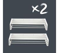 Foxydry Hide, Stendino da muro, stendibiancheria da parete e da balcone, stendino da esterno e interno a scomparsa, stendino richiudibile. 2 pezzi. 101x50x11.5 cm (2X 101 cm, Bianco (Limited Edition))