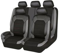 FOXZY 9 Pezzi Auto Set Coprisedili per Nissan Micra K14 2017 2018 2019 2020 2021 2022 2023, Cuscino del Sedile Traspirante Impermeabile in Piena Pelle con Airbag Laterale,B Grey