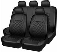 FOXZY 9 Pezzi Auto Set Coprisedili per Peugeot 207 Hatchback 2006 2007 2008 2009 2010 2011 2012, Cuscino del Sedile Traspirante Impermeabile in Piena Pelle con Airbag Laterale,A Black