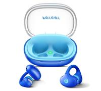 FOYCOY Auricolari aperti per bambini, con clip, limite di volume di 85 dB, Bluetooth 6.0, microfono integrato, 40 ore di riproduzione, cuscinetti in silicone, IPX5, orecchie piccole e occhiali, età 6