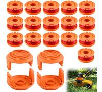 Foydream Accessori Decespugliatore, 20 Pezzi Filo Tagliabordi Bobine Compatibili per Worx Tagliaerba, 1.65 mm e 3 m Lungo, 16 Bobine Tagliaerba Ricambi e 4 Copertura, per Tagliabordi Elettrico