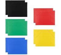 Foydream Cartelline Portadocumenti A4,10 Pezzi Cartelline 3 Lembi con Elastico 5 Colori Assortiti Copertina Plastificata Lucida per Ufficio Scuola Casa 33x24 cm