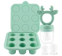 Foydream Ciuccio per Frutta Neonati Alimenti, Contenitore per Congelare per Alimenti Bambini, 3 Tettarelle Silicone senza BPA, 3 Misure 3-24 Mesi, Tettarella Sicura per la Scoperta dei Cibi Ssolidi