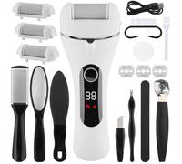 Foydream Pedicure Elettrico,Calli Piedi Rimozione con 3 Rulli Ricaricabile Raspa Piedi Professionale Kit per Piedi Rimozione Calli Pelle Dura Secca