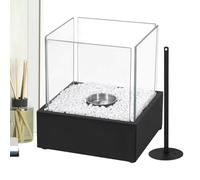 Foyer de Table pour Usage en Extérieur - Format Carré Compact au Bioéthanol, Table Foyère d'Extérieur | Cheminée Portable Sans Fumée Pour Jardin Salon Chambre Balcony Fête Anniversaire Cadeau Maison