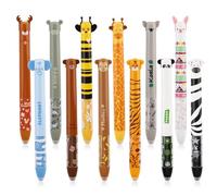 Foymlon Penne Cancellabili, 12 Pezzi Penna Cancellabile Colore Rosso Blu 0,5 mm per Bambini, Studenti, Scuola, Ufficio