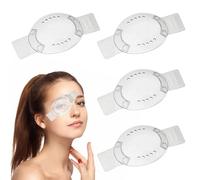 Foyods 4 protezioni per gli occhi dopo operazioni di cataratta, alette in plastica trasparente, con piccolo foro, protezione per gli occhi secondo LASIK con nastro adesivo, traspirante