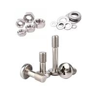Foyoram M2 x 6 mm, viti indistruttibili, testa semicircolare con fessura a croce e dadi, disco piatto, 10 pezzi, vite indistruttibili della piastra in acciaio inox (M2 x 6 mm)