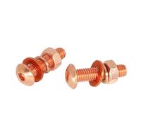 Foyoram M8x20mm Viti a testa piatta in rame puro con esagono interno, rondelle a compressione, dadi 2 set T2 Rame Esagono a testa bombata Viti Rondelle Dadi esagonali 2 set (M8 x 20 mm)