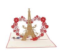 FOYTOKI 1 Set Biglietto Compleanno con Torre Eiffel Biglietto Festivi Pop Up per Speciali e Buone