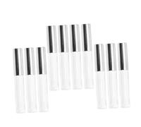 FOYTOKI 10pezzi Tubetti Vuoti Lucidalabbra Trasparenti Con Corpo Plastica Circolare Argento Boccette Cosmetiche Portatili Per Lip Gloss Olio Labbra e Liquide Colorate Da Viaggio