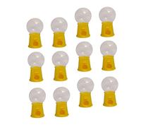 FOYTOKI 12 Pezzi macchina giocattolo per gomme da masticare giocattoli Gumball Machine Toy Filatura mini macchina per gomme da masticare per macchina per caramelle gommose Giallo