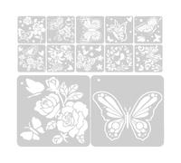 FOYTOKI 12 Pezzi Stencil per Pittura Farfalla in Pet, Design Creativo, per Graffiti e Journaling su Notebook, per Principianti