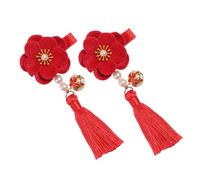 FOYTOKI 1paio Fermagli Per Con Fiori e Frange Clip Per Campanella Accessori Per Bambine Stile Cinese Barrette Eleganti Per Occasioni Speciali