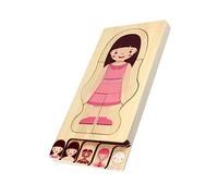 FOYTOKI 1Pezzi Puzzle Legno Educativo Corpo per Interattivo Legno per Sviluppo Cognitivo Adatto Anni su Didattico per Genitori