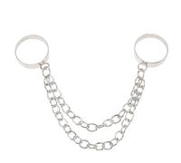 FOYTOKI 2 pezzi Anelli Punk con Catena Regolabile Anelli Goth Sottili da Donna e Uomo per Tutte le Dita Gioielli Moda per Feste e Look Alternativo