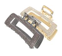 FOYTOKI 2 Pezzi Grandi Fermagli ad Artiglio Cristalli Scintillanti per Chioma Spessi, Design Elegante Quadrato in Metallo, Presa Sicura per Donne e Ragazze, per Feste e Uso Quotidiano