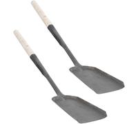 FOYTOKI 2 Pezzi Pala per Pulizia Stufa in Ferro e Legno, Portatile e Comoda per Cenere e Carbone, per Casa e Giardino