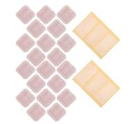 FOYTOKI 20 Pezzi Scatola per Conservazione Unghie Finte in Acrilico Trasparente con Copertura Rosa e Nastro Biadesivo Doppia Faccia , per Manicure e Viaggi di Lavoro