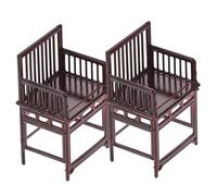 FOYTOKI 2pezzi Miniature Vintage Chair Retro Dollhouse Furniture Abs Material for Diy Projects and Enhancing Creativity Miniature Scenes