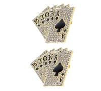 FOYTOKI 2pezzi Spilla in Lega Carte Da Gioco Hip Hop Con Cristalli Accessorio Creativo Ed Elegante Adatto Per Uomini e Donne Resiste Allo Sbiadimento e Offre Dettagli Eccezionali