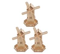 FOYTOKI 3 pezzi Kit Mulino Vento Solare in Legno da Costruzione DIY Educativo Stem Giocattolo Scientifico Rotante per Esperimenti Scientifici e Progetti Creativi