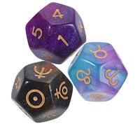 FOYTOKI 3 Pezzi Poliedrici Acrilico per Giochi da Tavolo con Stelle per Giochi Ruolo e Insegnamento Della Matematica
