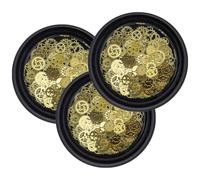 FOYTOKI 3 Scatole Decorazioni per Unghie 3 Scatole Ingranaggi Steampunk, | Effetto Metallico Sottile, Stile Rétro Punk, Autoadesive, Leggere e Versatili, per Feste e Uso Quotidiano