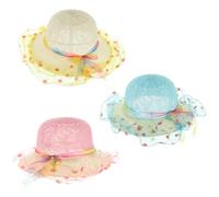 FOYTOKI 3pezzi Cappello da Sole per Cappellino da Spiaggia in Paglia Protezione Solare e Ampia Falda, Leggero e Confortevole per attività All'aperto Estive