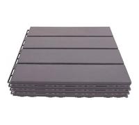 FOYTOKI 4 Pezzi Wood Plastic Decking Tile in Plastica, Piastrella ad Incastro per Pavimenti Esterni, Fessure, per Balcone e Giardino, Lascia Passare L'acqua, Non Si Deforma Facilmente